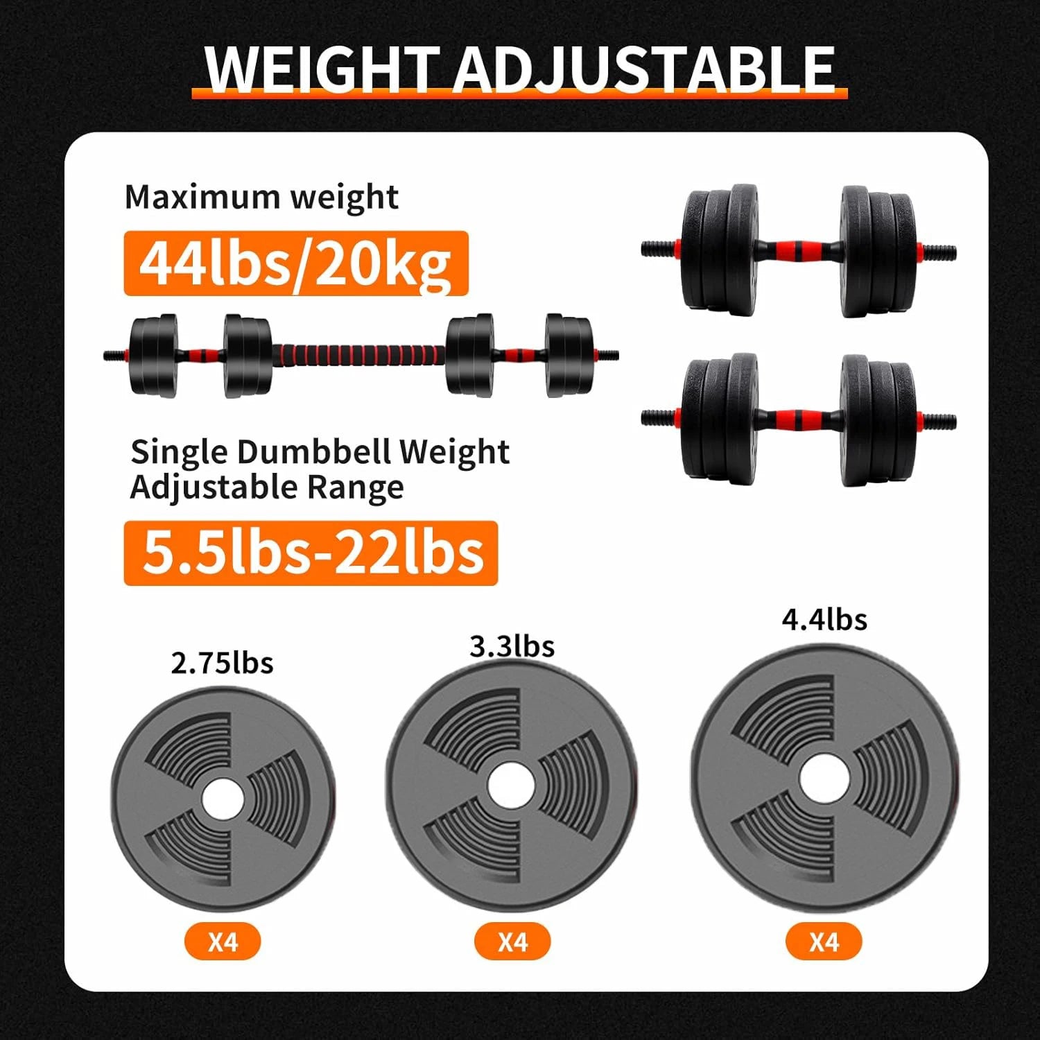 Adjustable dumbbell set