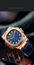 Men's Business Leather Waterproof Watch