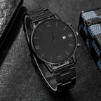 Luxury Steel Watch + Bracelet, Ring & Necklace